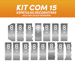 KIT 15 ESPÁTULAS DECORATIVAS