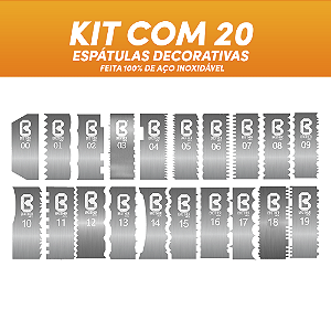 KIT 20 ESPÁTULAS DECORATIVAS