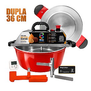 36CM - Misturadora DUPLA VERMELHA para DOCES E MASSAS com ajuste fino de velocidade, bivolt com chave seletora