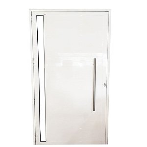 Porta Lambril de Alumínio Branco com Puxador e Vidro