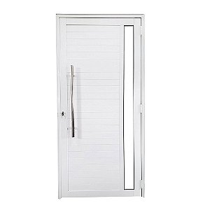 Porta Lambril de Alumínio Branco com Puxador e Vidro Linha Roma