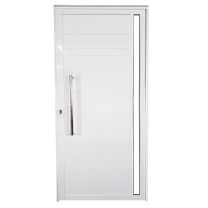 Porta Lambril de Alumínio Branco com Puxador e Vidro Linha Veneza