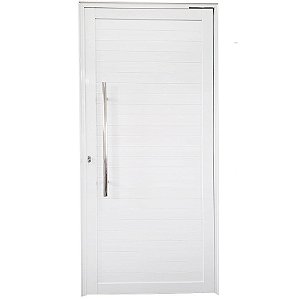 Porta Pivotante de Alumínio Branco Com Puxador Linha Roma