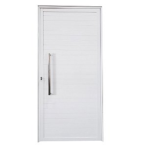 Porta Pivotante de Alumínio Branco Com Puxador Linha Veneza