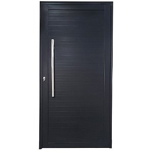 Porta Pivotante de Alumínio Preto Com Puxador Linha Roma