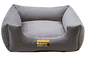 Cama Quadrada para Cachorro ou Gatos Super Luxo Luppet Cinza