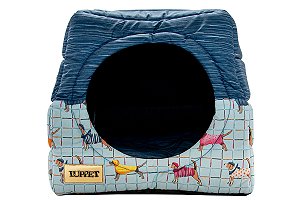 Cama Iglu e Toca Para Cachorro Impermeável  Azul Pets