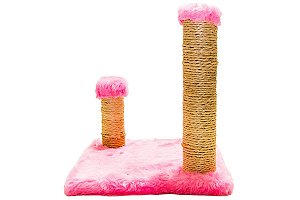 Brinquedo Arranhador Quadrado Com Postes Para Gatos Rosa