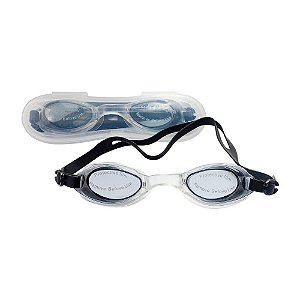 Óculos de Natação com Estojo Plástico e Tampão de Ouvidos - Preto