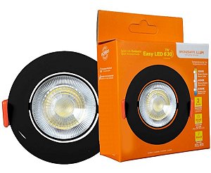 Spot Led Embutir 7w Redondo Preto Direcional Bivolt Llum