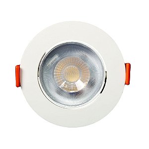 Spot Led 7w Redondo De Embutir Direcional Bivolt Branco
