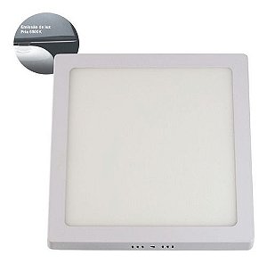Painel Led Sobrepor Quadrado 1350 Lúmens 6500K Branco Frio 18W Bivolt 20Cm Branco Ledbee
