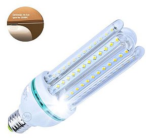 Lâmpada Compacta Led 24W Tipo Milho E27 Branco Quente Bivol