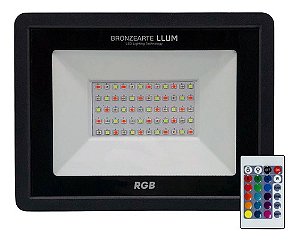 Refletor Led Deep Fit Ip65 Rgb 50W Bivolt 20X16 Preto Llum Bronzearte