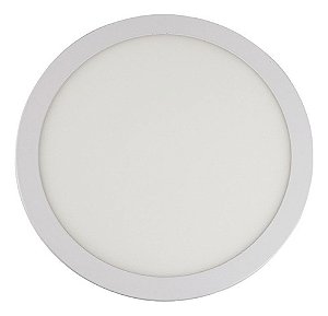 Painel Slim Led Embutir Redondo 1850 Lúmens 6500K Branco Frio 24W Bivolt 29,5Cm Branco Llum Bronzearte