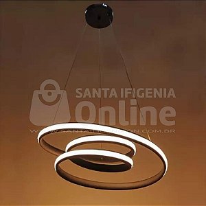 5503/600P - Pendente Aluminio Com Borracha 600Mm Preto 3200K 3M Bivolt