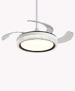Ventilador De Teto Retrátil Controle Remoto Com 4 Helices Cristal Multicolor Opus