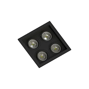 SPOT EMBUTIDO RECUADO 4 DICROICA PT 175X175X35MM