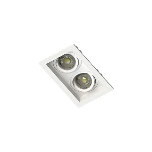 SPOT EMBUTIDO RECUADO 2 DICROICA BT 100X175X35MM