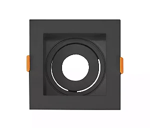 Spot Embutido Recuado Bers-Gu10 Mr11 Quadrado Preto CTB