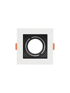 Spot Embutido Recuado Bers-Gu10 Mr16 Quadrado Branco/Preto CTB