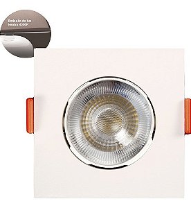 Spot Easy Led Embutir Quadrado 240 Lúmens 3W Bivolt 7,5Cm Branco Llum Bronzearte - Branco Neutro