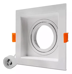 Spot Embutir Recuado MR16 GU10 Quadrado Branco Embuled