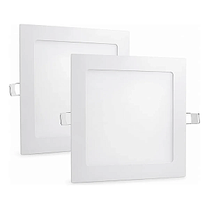 Painel LED Embutir Quadrado 18W Branco Frio 6500K 1450 Lumens Bivolt Kastello