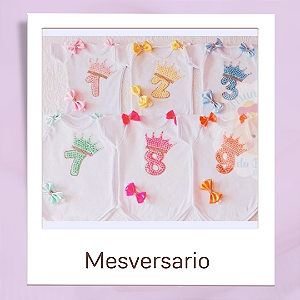 Kit 6 Bodys mêsversario Princesa Luxo