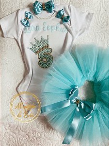 Kit Body mêsversario Princesa Luxo verde agua