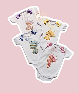 Kit com 4 Bodys Mêsversario