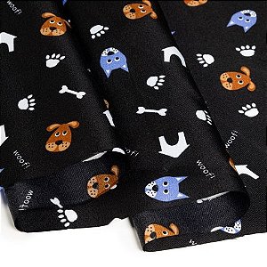 OXFORD 1/2 METRO DOG WOOF COR PRETO