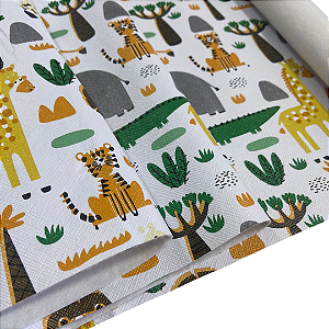 CORINO ESTAMPADO 1/2 METRO SAVANA LARANJA