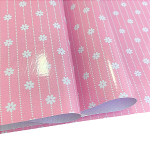 VERNIZ 0,40 ESTAMPADO FLORZINHA ROSA 1/2 METRO