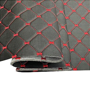 DUNI DUBLADO 1/2 METRO COR PRETO/VERMELHO