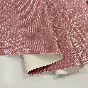 SINTÉTICO STRASS 1mm FUNDO POLIESTER 50CM ROSA
