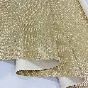 SINTÉTICO STRASS 1mm FUNDO POLIESTER 50CM OURO LIGHT