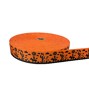 ALÇA ACETINADA 30MM ESTAMPADA COR SERTÃO 1 METRO