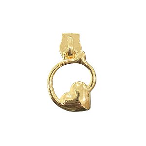 PUXADOR 06 CORAÇÃO NA ARGOLA DOURADO CATAFORÉTICO - UNIDADE