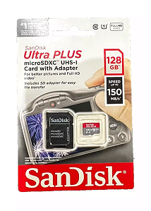 Cartão de Memória Micro SDXC UHS-I 128gb e speed up to 150mb/s Sandisk