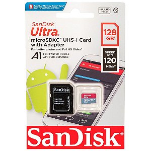 Cartão de Memória Micro SDHC UHS-I 128gb  speed up to 120mb/s Sandisk