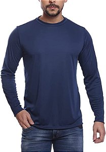 Camiseta DF  Manga Longa Proteção Solar UV +50 Segunda Pele Azul Marinho - Tamanho M