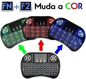 Mini teclado sem fio LE 7716 com led