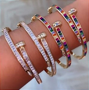 Bracelete prego cravejado