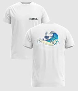 T-Shirt Caveira Surf WSL Branca