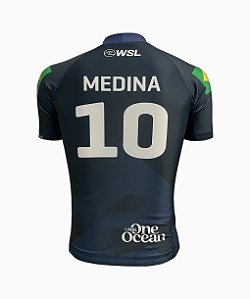 Camiseta Lycra WSL Gabriel Medina 10 Azul