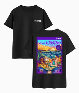 Camiseta WSL Saquarema Vivo Rio Pro 2025 Preta