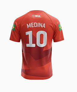 T-Shirt Jersey WSL Gabriel Medina 10 Vermelha