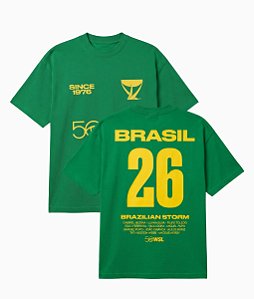 Camiseta WSL Brazilian Storm Verde e Amarelo