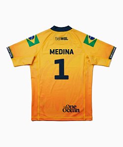 Camisa Lycra WSL Gabriel Medina 1 Amarela